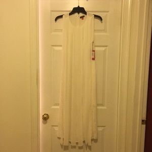 Vince Camuto sleeveless pearl ivory midi dress